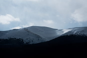 hora, pokryté, sníh, zataženo, nebe, během dne, vysočina, mrak, summitu, hřbet, krajina