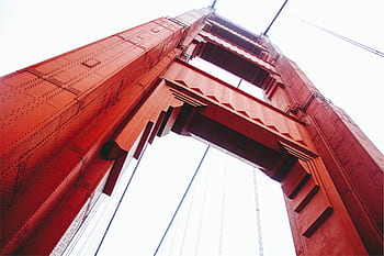 Golden Gate Bridge, San Francisco, architektura, ocel, Červené
