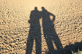 Shadow Play, Couple, Man, personal, woman, arable, long, pulled long, shadow, togetherness, field