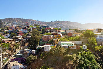 chile, valparaiso, sky, hill, colorful, city, color, houses, creativity, culture, blue