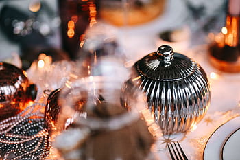 クリスマステーブルデコレーション、 クリスマス、 テーブル、 装飾、 テーブルセット、 ピンク、 休日、 グラマー、 お祝い、 屋内、 人なし