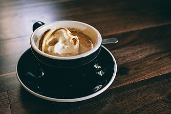 káva, kavárna, latte, cappuccino, šlehačka, pohár