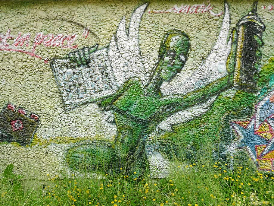 graffiti, Augsburg, verde, pietra, spruzzatore