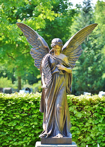 female, angel, concrete, statue, figure, sculpture, stone figure, stone, art, artwork, stone sculpture