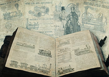 parní stroje, lokomotivy, rezervovat, vynálezů, patenty, vinobraní, starý, Dějiny, parní lokomotiva, historicky, noviny
