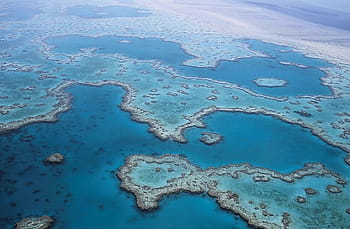 aereo, fotografia, grande, blu, buco, Grande Barriera Corallina, corallo, Australia, Queensland, oceano, impero dell'isola