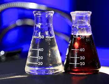 dva, Průhledná, skleněná maska, hnědý, kapalin, lahvičky, Věda, iontové, národní laboratoř, technologie, výzkum