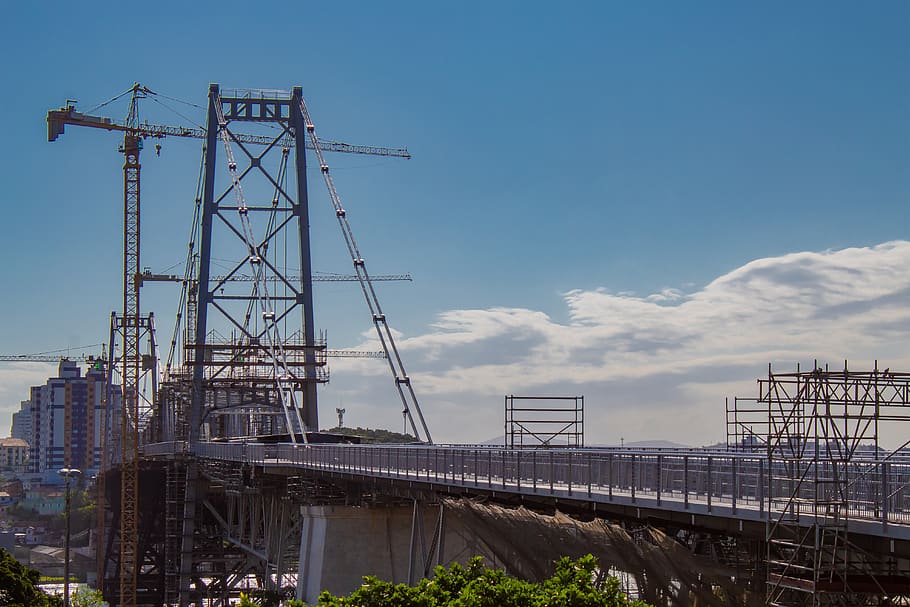 hercílio luz bridge, florianopolis, floripa, krajina, Brazílie, tropický, ostrov, sc, santa catarina, obnovení, mrak
