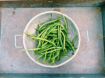 green beans, vegetables, food, healthy, strainer