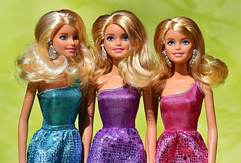close-up foto, drie, poppen, schoonheid, Barbie, mooi, pop, charmant, speelgoed voor kinderen, meisje, barbies