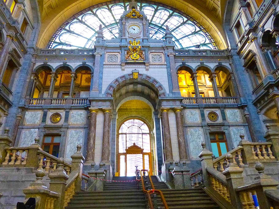 Antverpy, vlakové nádraží, Belgie, stanice, centrální stanice, antwerpen centraal