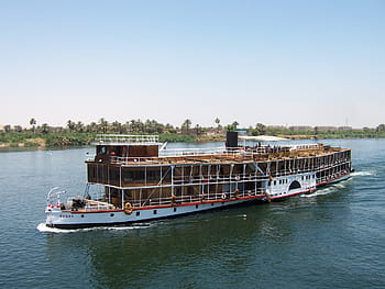 bílý, hnědý, výletní loď, cestování, tělo, voda, Nil, Egypt, řeka, Příroda, loď
