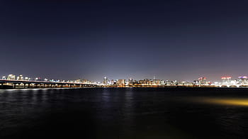 han river, night view, korea, seoul, night photography, night scenery, bridge, republic of korea