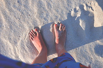 person, standing, san, man, gray, sand, sunset, feet, toes, beach, human foot