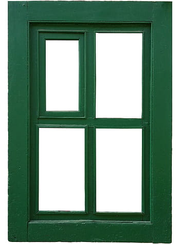 rectangular, green, wooden, window pane, window, frame, old, wood, architecture