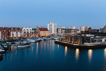 Foto, Gdansk, Polandia, arsitektur, kota tua, rumah petak, pelabuhan, Kapal bahari, marina, Dermaga komersial, dermaga