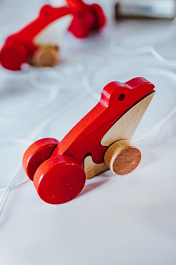 kayu, gambar, string, mainan, katak, Kecil