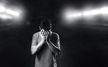 grayscale photo, man, sad, depressed, sadness, background, young, person, white, depression, black