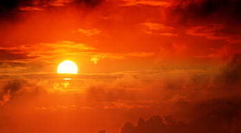 cloudy, sky, sun, sunrise, clouds, nature, mood, sunset, romantic, atmospheric, orange