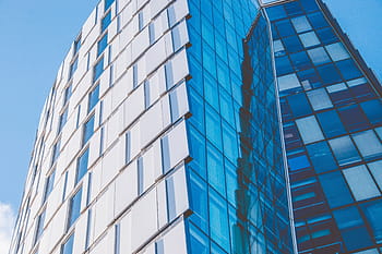edificio per uffici in vetro, riflessi, bicchiere, architettura, costruzione, ufficio, grattacielo, finestra, vetro - materiale, edificio per uffici, moderno