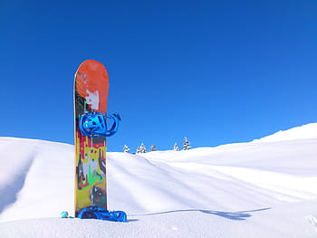 oranžový, žlutá, snowboard, sníh, Červené, žlutá a modrá, zimní, zimní sporty, sport, Studený, pěkné počasí