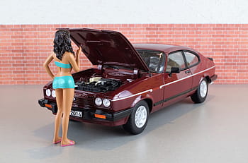 Modellauto, ford, capri, Capri, Modell, Diorama, Ford, Capri, Modell-, Auto, Oldtimer, Spielzeuge, Sportwagen