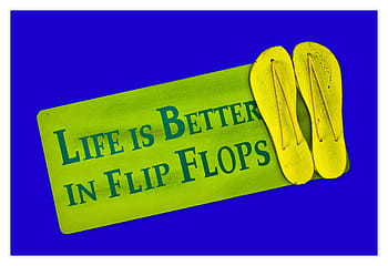 shield, postcard, live, better, flip flops, shoes, funny, greeting card, pleasure, happiness, friendly