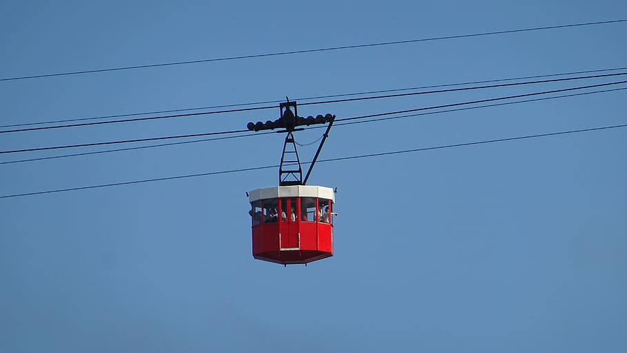 cable car, port, barcelona, city, montjuic