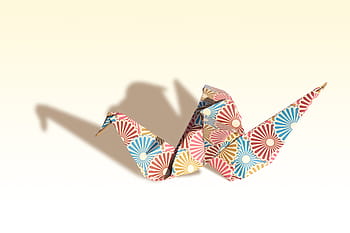 multicolored origami swan, origami, crane, traditionally, fold, geometric body, paper texture, object, art of paper folding, tinker, paper folds