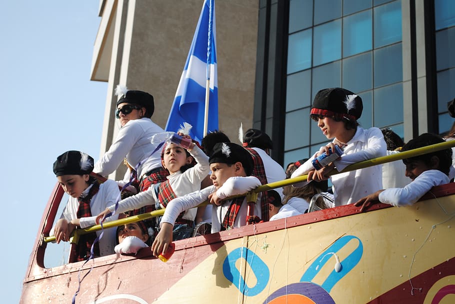 carnival, float, limassol, children, celebration