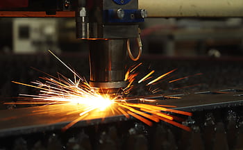 laser, scintilla, veloce, produzione, ferro, dettagli, metallo, industria, pianta, attrezzatura, il programma