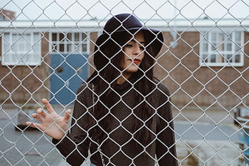 woman, wearing, black, sweatshirt, people, girl, fashion, clothing, hat, model, outdoor