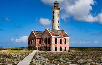 lighthouse during daytime, curaçao, curacao, caribbean, landscape, beach, lover's beach, willemstad, banda abao, holiday, nature