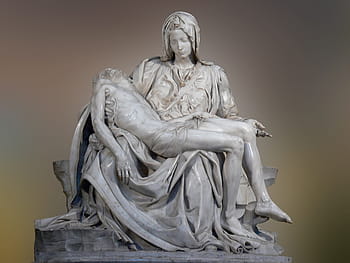 woman, carrying, man statue, Italy, Rome, St Peter'S Basilica, michelangelo, pieta, statue, female likeness, sculpture