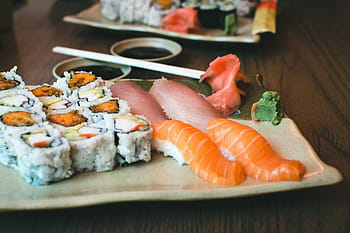 sushi yam california rolích, čerstvý, sushi, yam california, rolích, Kalifornie, jam, jídlo, plody moře, losos, připravené ryby