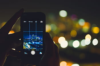 silver iphone 6, showing, building, background, bokeh lights, phone, photography, camera, mobile, technology, smartphone