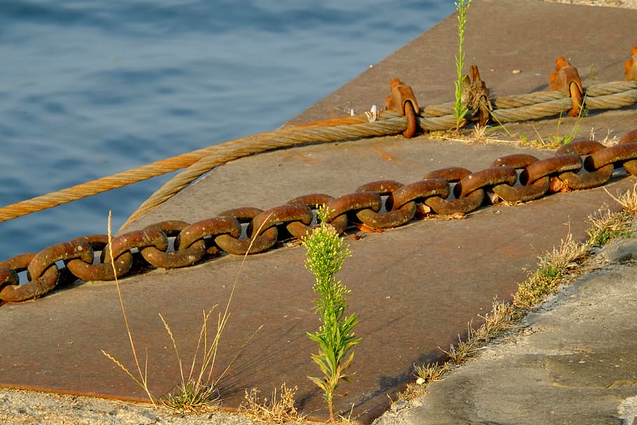 chain, links of the chain, iron, metal, connection, rusty, chain link, old rusted, stainless, connected, brown