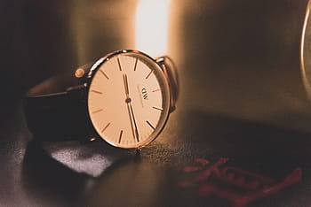 il giro, bianca, analogico, orologio, nero, pelle, cinghia, 09:15, visualizzazione, tempo, moda