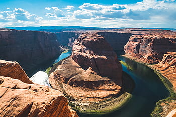 ohybu podkovy, arizona, řeka, scénický, Pohled, cestovat, mezník, Krásná, Příroda, prozkoumat, wanderlust