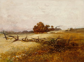 brown tree painting, charles porter, art, artistic, artistry, painting, oil on canvas, landscape, nature, outside, sky
