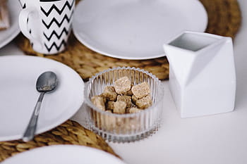 hidangan penutup, kopi, Manis, meja, piala, permen, lezat, gula-gula, kelezatan, makanan, piring