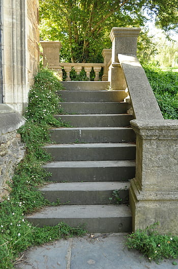 old, stone, steps, stairs, stairway, outside, architecture, stones, forest, slope, monastery