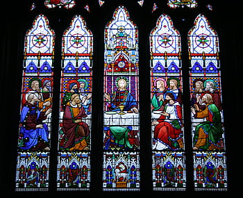 last, supper cathedral decor, last supper, stained glass window, st michael's church, sittingbourne, jesus christ, disciples, followers, bible, christianity