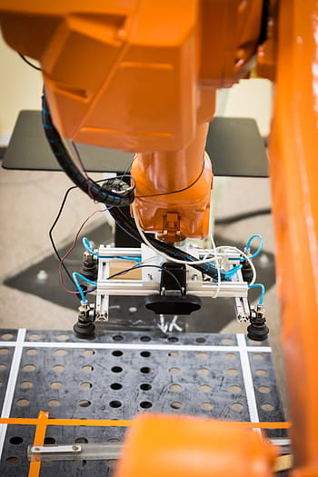 bílý, Černá, kabelové vodiče, robot, paže, technologie, robotické rameno, robotika, kawasaki, Věda, oranžový