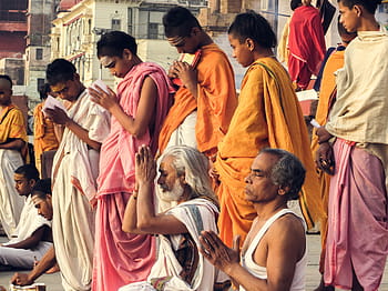 τα brahmanas, varanasi, Ινδία, προσεύχομαι, παιδιά, έφηβοι, Γάγγης, ινδουϊσμός, st, ταξίδι, θρησκεία