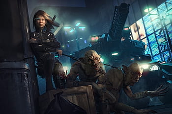 fantazie, sci-fi, dívka, žena, ženský, portrét, cyberpunk, mimozemšťan, futuristický, budoucnost, kůže