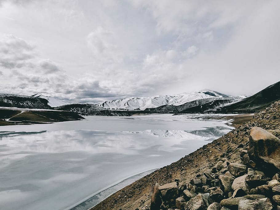 See, Berge, Bergsee, Natur, See, Berge, Wasser, Landschaft, Himmel, Blau, Reflexion, Wolken