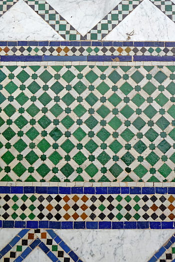bahia, palais, palace, marrakech, tiles, blue, green, arabic, marrakesh, old, tourism
