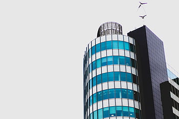 fotografování s nízkým úhlem, skleněné budovy, šedá, mraky, architektura, budova, infrastruktura, struktura, zřízení, byt, Okna
