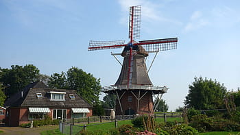 Mühle, Windmühle, Mühlenblätter, historische Mühle, Historisches Gebäude, Dochte, Niederlande, Holland, munnekezijl